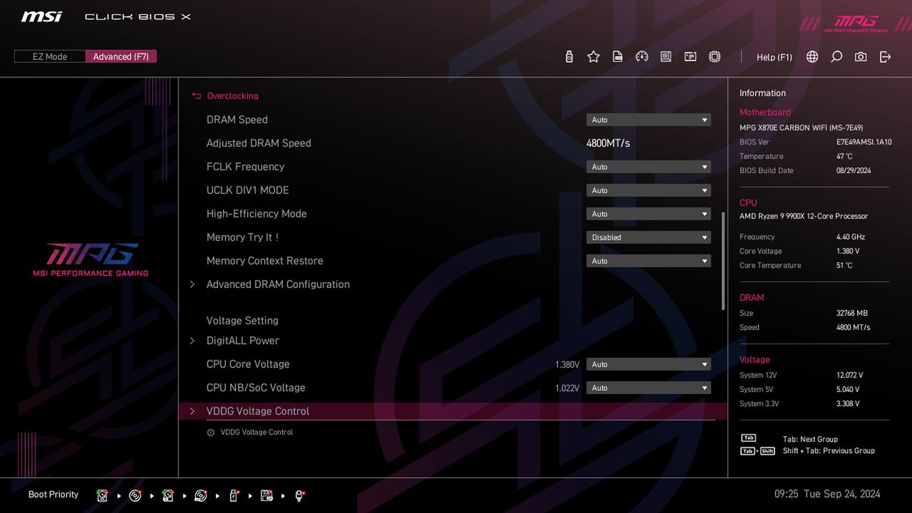 MSI X870E Carbon WIFI