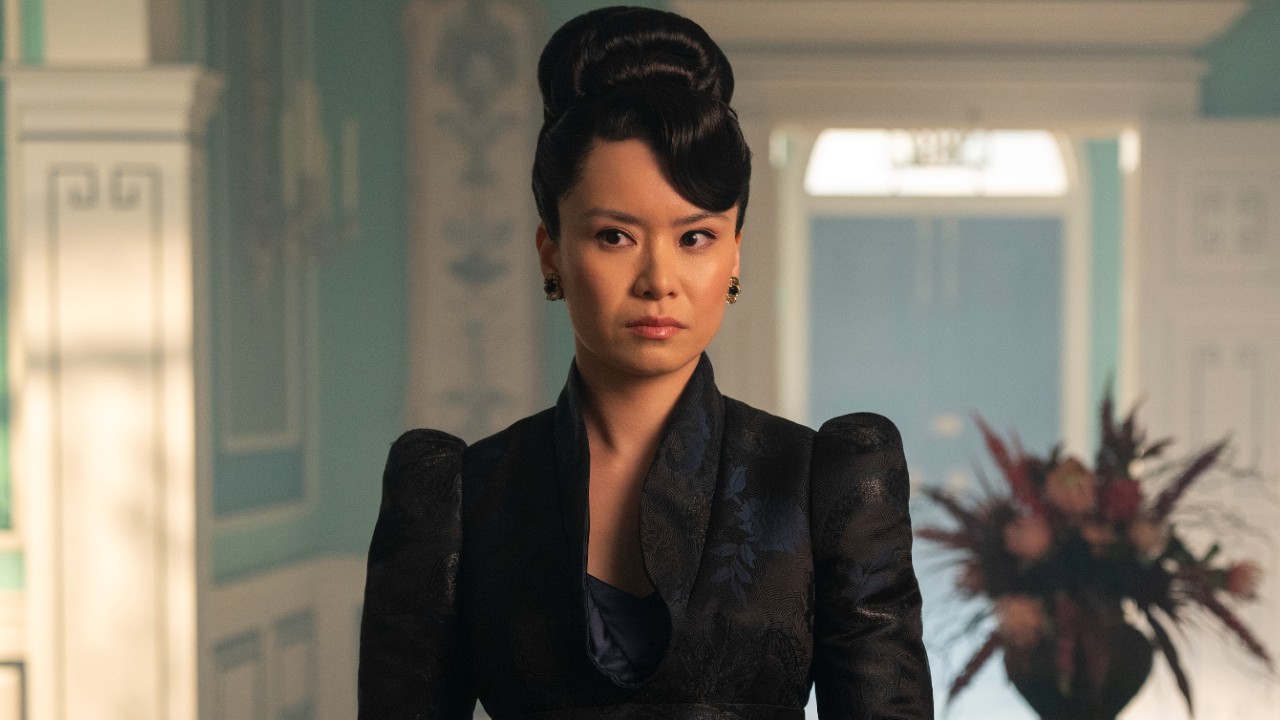 Katie Leung as Lady Araminta Gun in Bridgerton.