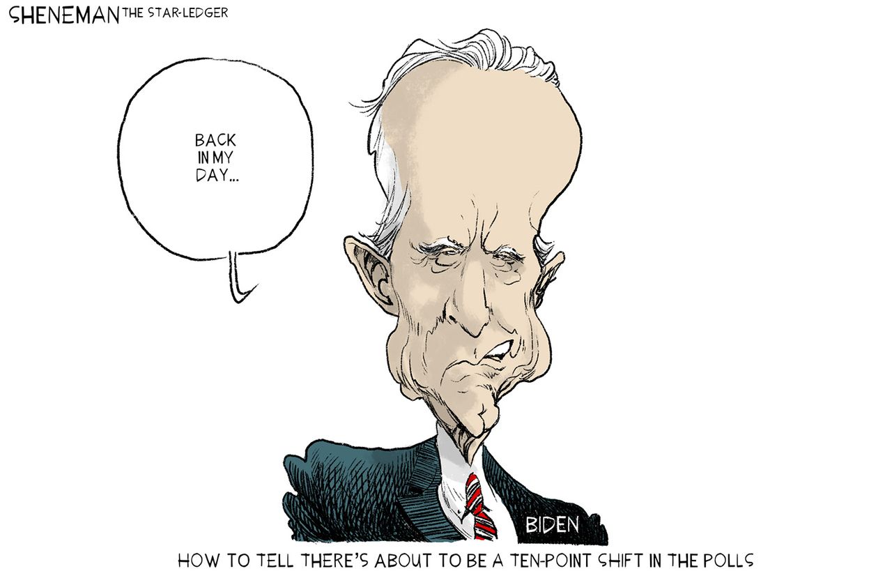 Political Cartoon U.S. Back In My Day Biden Polls Democratic Debate