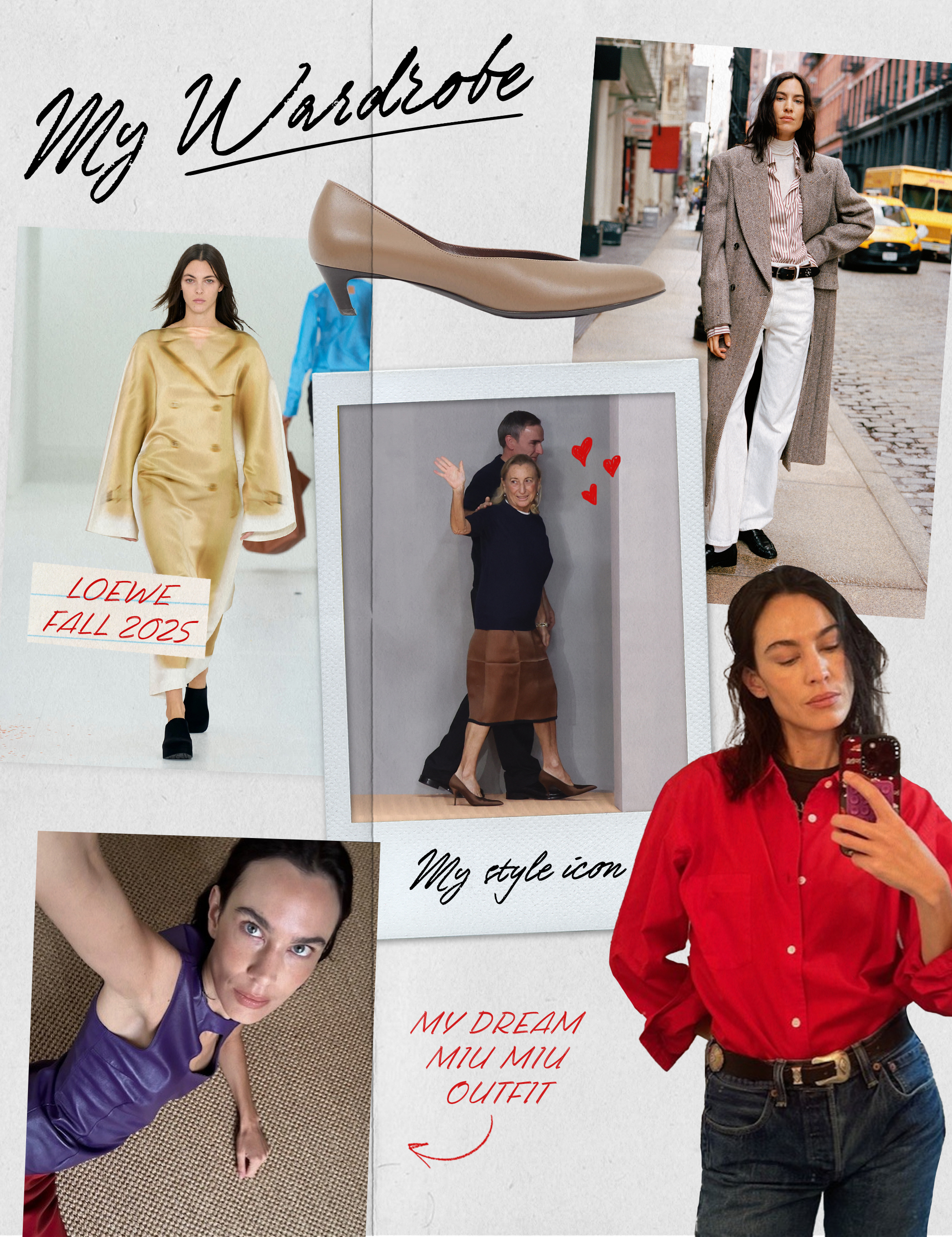 collage of images featuring Alexa Chung&#039;s style, work, taste, and takes