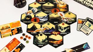 The Escaping Extinction board game being played