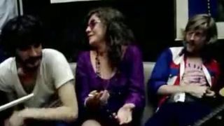 Rick Danko, Janis Joplin, and John Dawson singing together in Festival Express