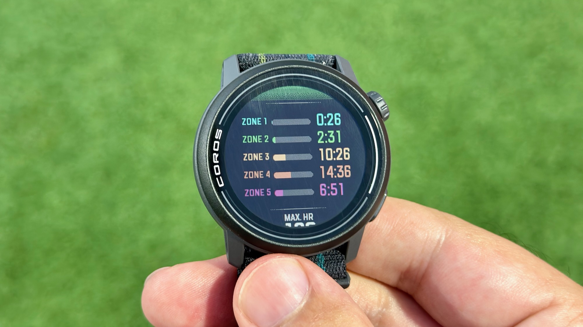 Post-workout heart rate zones on the COROS PACE 3