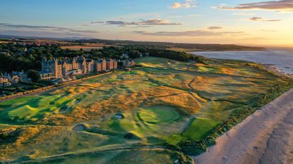 high exterior shot of Marine North Berwick and golf course