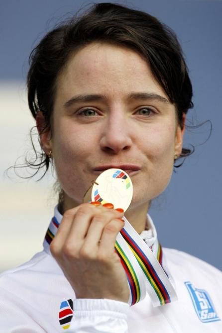 Marianne Vos (Netherlands) on the podium