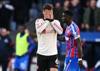 Milos Kerkez of Liverpool looks dejected following defeat in the Premier League match between Crystal Palace and Liverpool at Selhurst Park on September 27, 2025 in London, England.