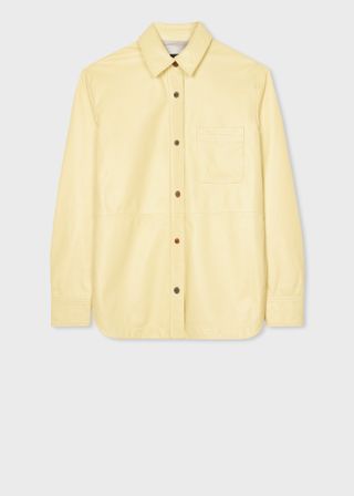 Women's Pale Yellow Leather Shirt