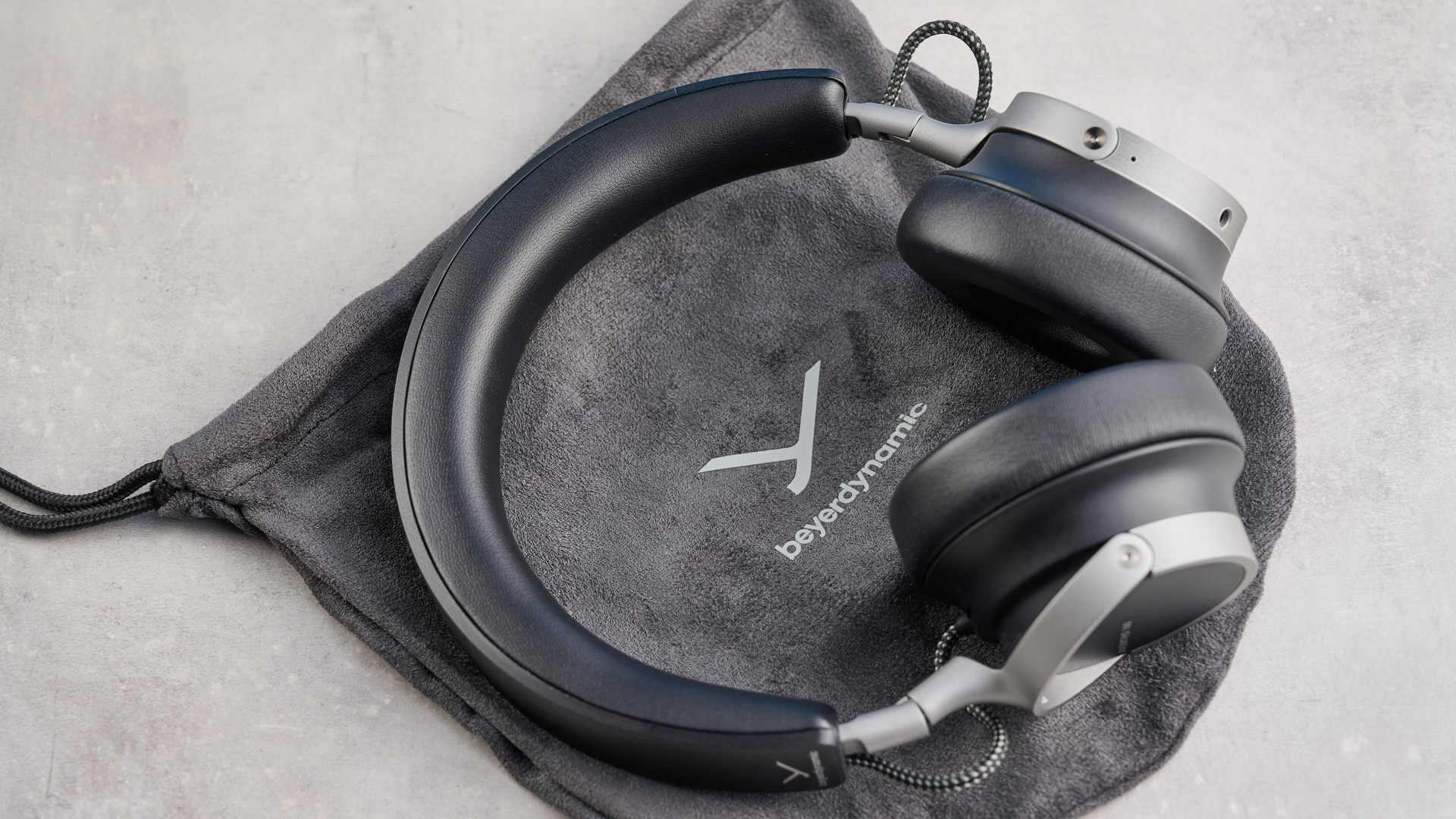 A pair of Beyerdynamic Aventho 100 on-ear headphones