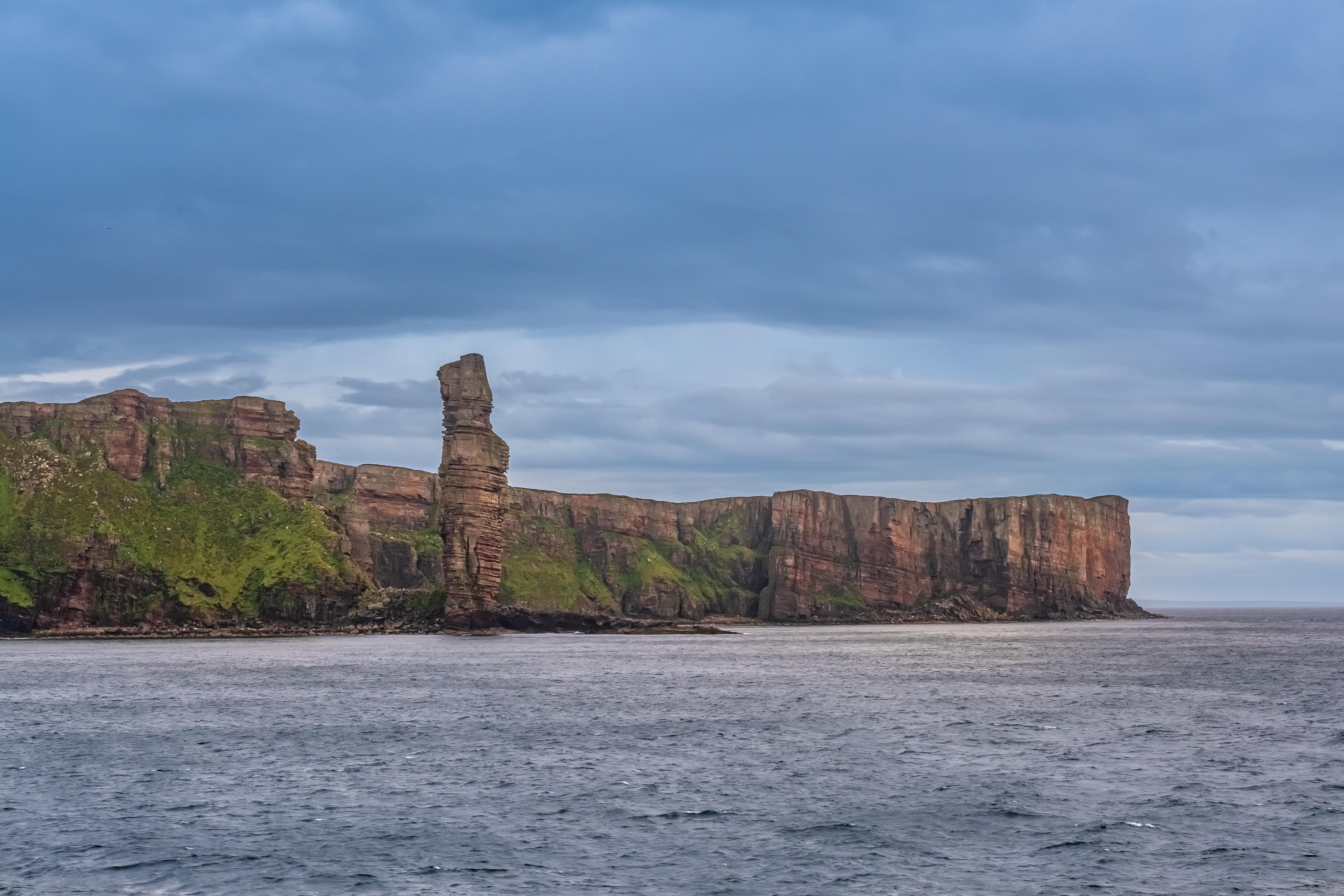The Old Man of Hoy, a sea stack on Hoy, Orkney Islands, Scottish Highlands.
