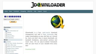 Website screenshot for JDownloader.