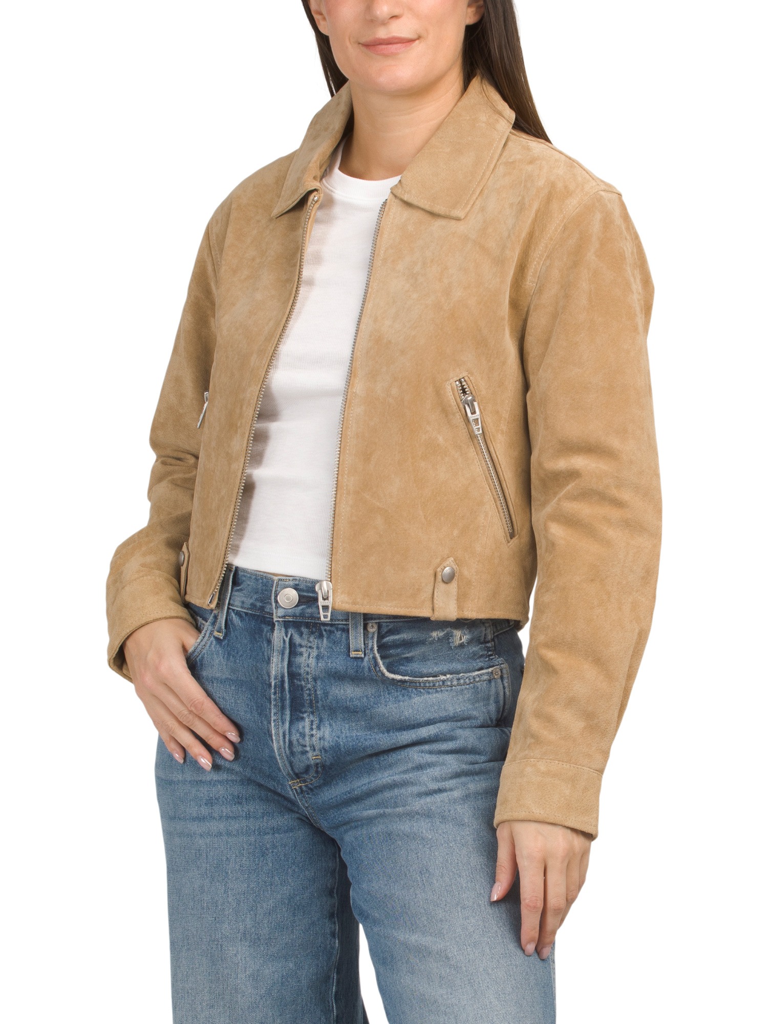 Blank NYC, Real Suede Cropped Jacket