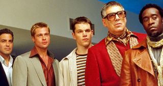 Hela gänget i Ocean's Eleven-filmen på HBO Max, som i vanlig ordning ser välklädda och självsäkra ut.