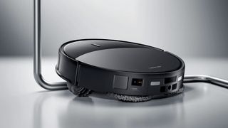 Roborock Saros 20 robot vacuum in an apartment