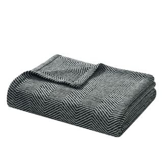 Beautiful Black & White Herringbone Throw