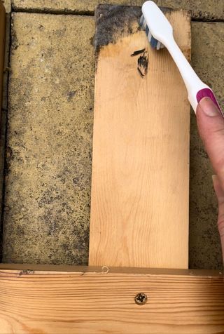 Removing mold from wooden untreated bed slats