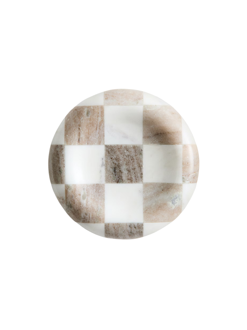 Medium Marble Tray - Beige/black Checked