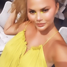 chrissy teigen instagram neon eye makeup