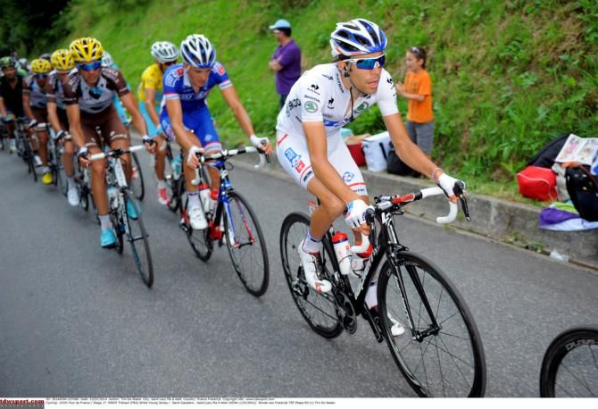 Thibaut Pinot (FDJ) on the final climb of the day