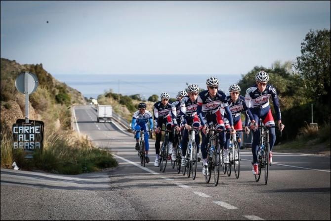 The group of Jurgen Van Den Broeck head out for the day