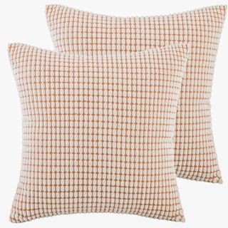 Two textured velvet throw pillows from Walmart