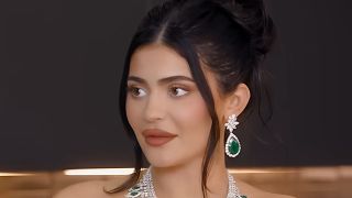 Kylie Jenner is shown in a cooking demonstration for Vogue.