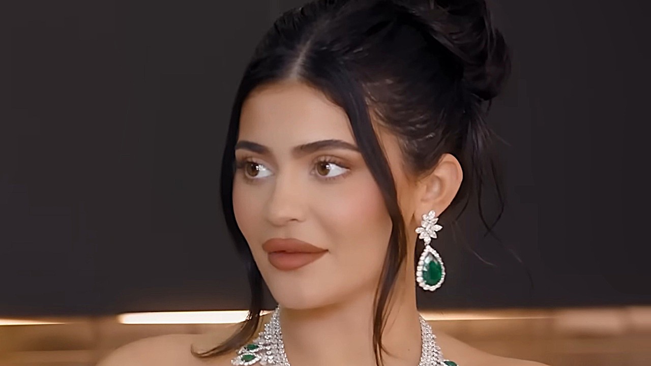 Kylie Jenner is shown in a cooking demonstration for Vogue.