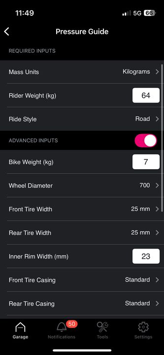 A Zipp AXS sensor in the Zipp app