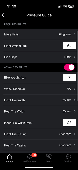 A Zipp AXS sensor in the Zipp app