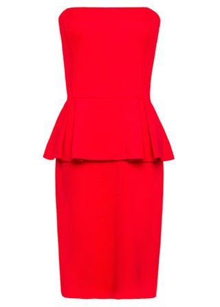 Mango strapless peplum dress, £16.99