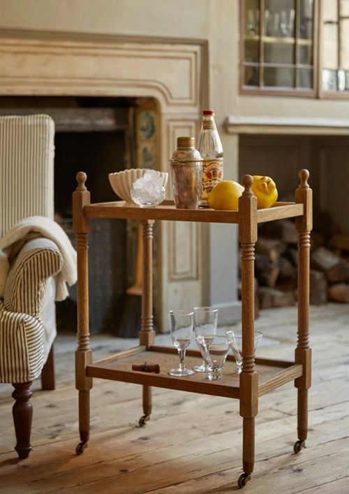 Santon Oak Drinks Trolley
