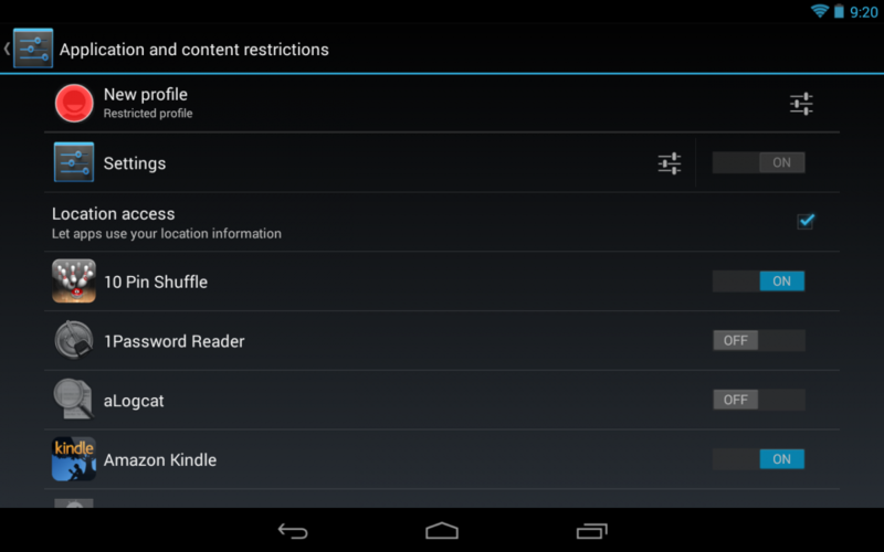 Restricted Profile