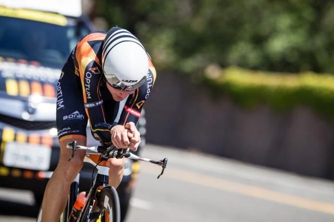Carter Jones (Optum) heading in towards downtown Folsom