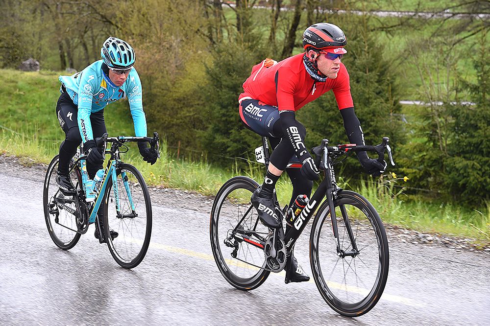 Miguel Angel Lopez (Astana) and Brent Bookwalter (BMC) chase the break.