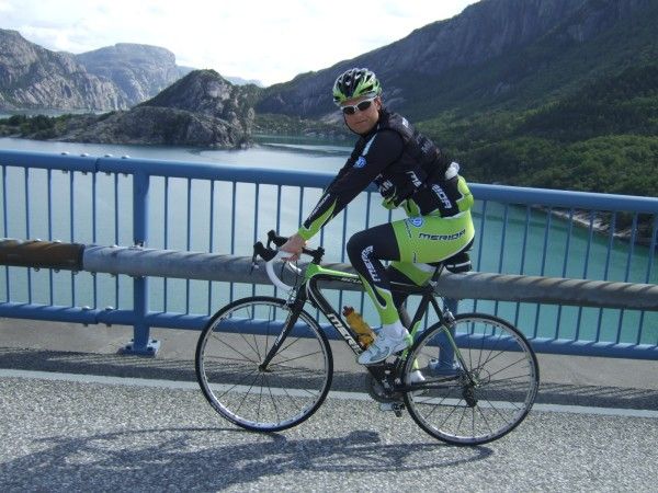 Husband Kenneth on a road ride