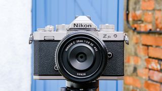 Nikon Z fc attached to tripod outside