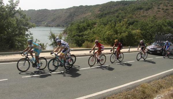The eight-man break was caught at the foot of the final climb