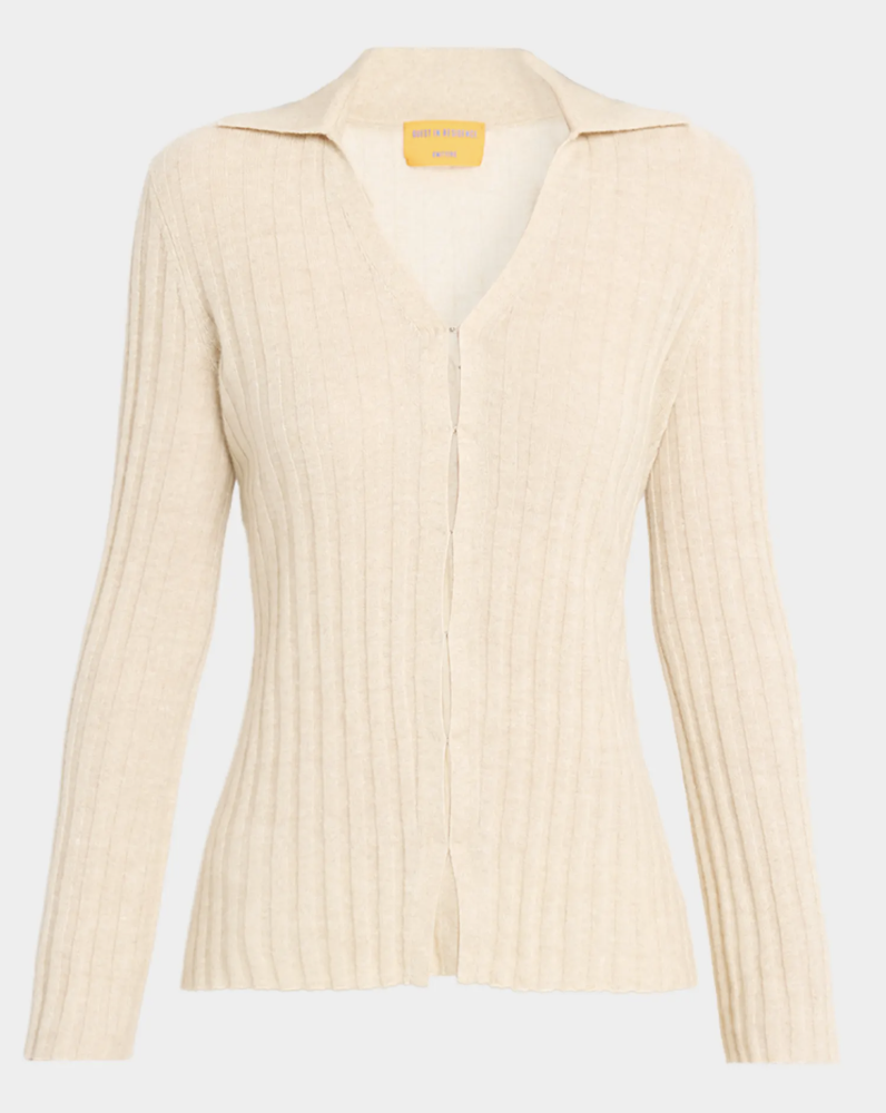 Guest In Residence, Breezy Ribbed Cashmere-Linen Cardigan