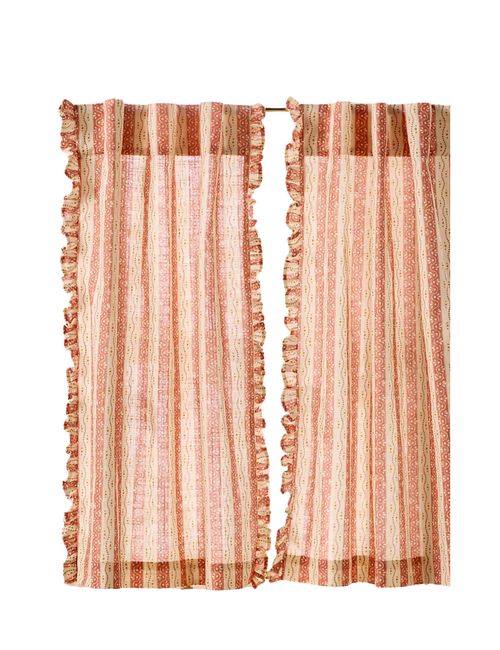 Ivy Cotton Striped Cafe Curtain, Set of 2