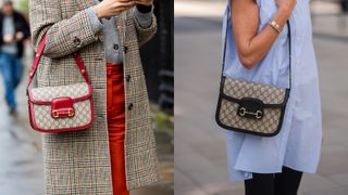 a composite of street style influencers carrying the best gucci bags the horsebit