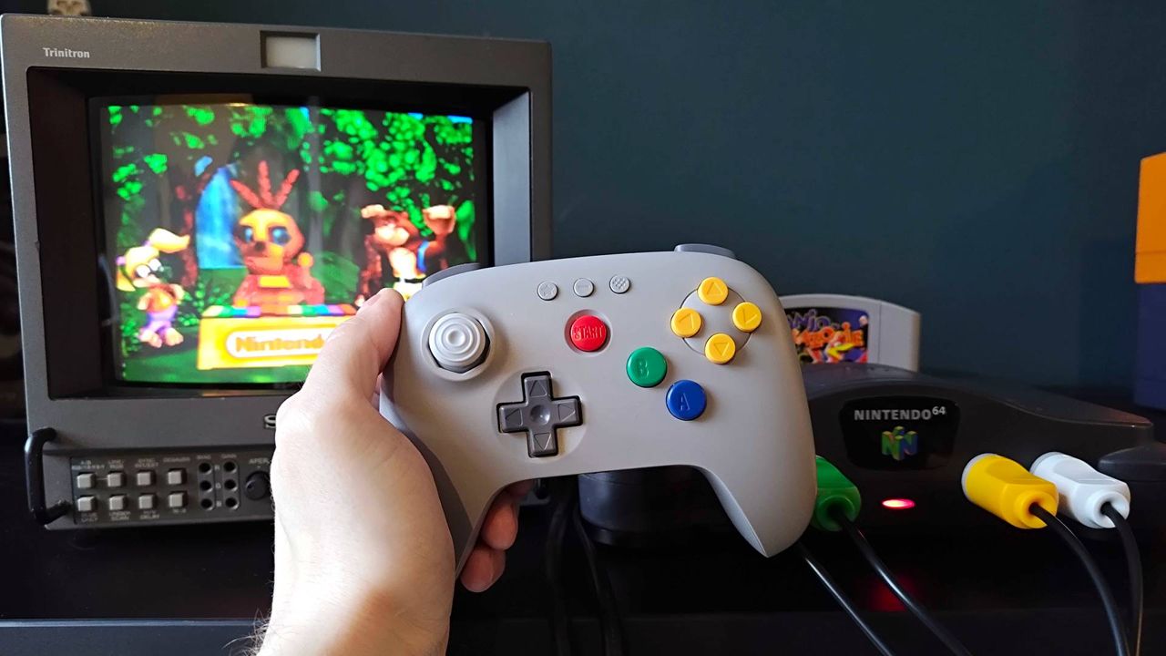 8Bitdo's gray N64 controller pays a perfect tribute to Ninty's colorful '90s gamepad, but I really wish it came with a dongle