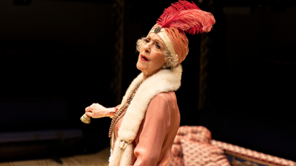 Image of Patricia Hodge on stage performing 