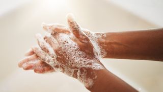 woman washing hands