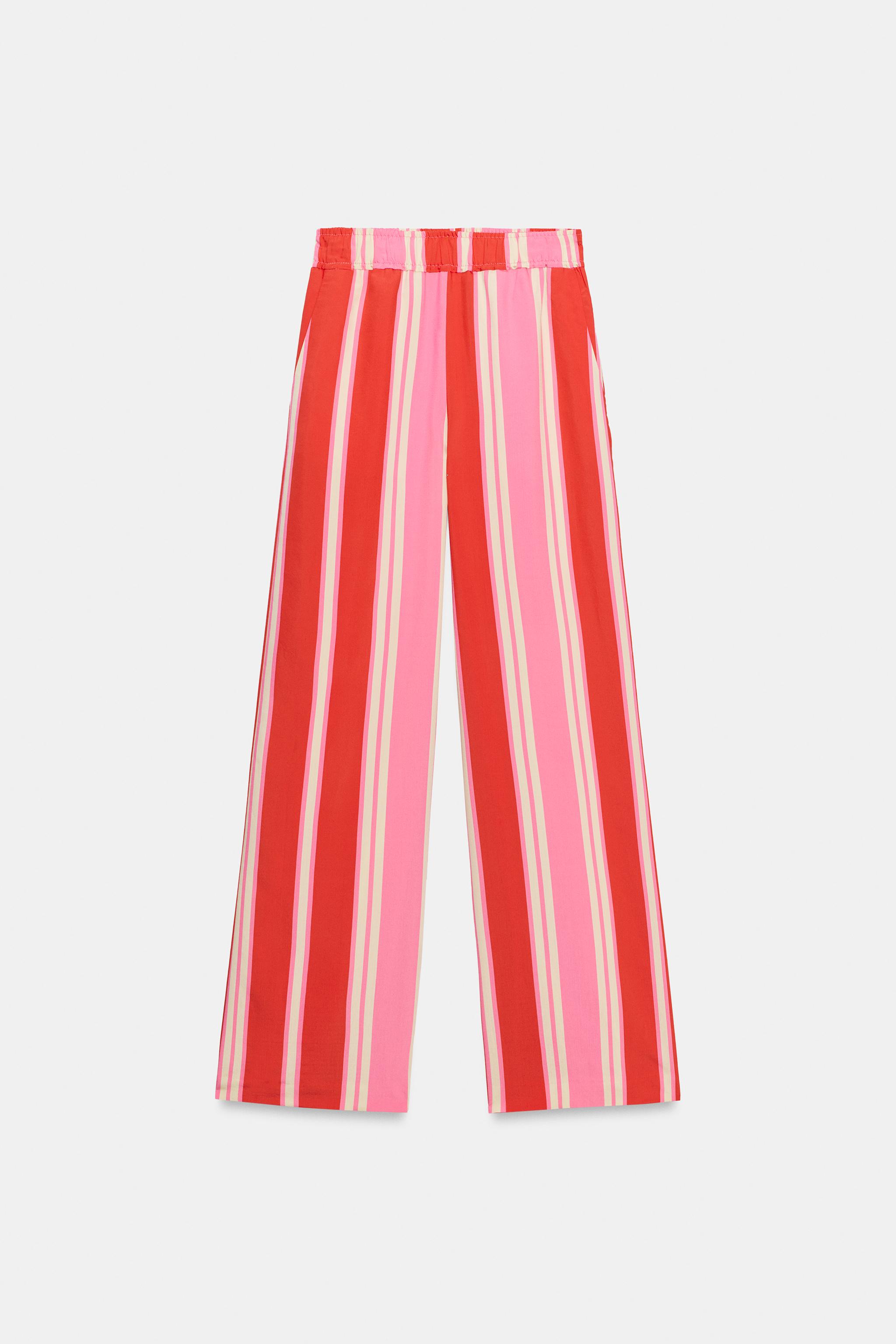 Striped Wide-Leg Trousers