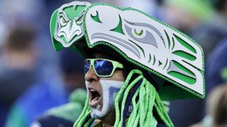 Seattle Seahawks fans cheers during the NFC Championship game against the Los Angeles Rams on January 25, 2026 at Lumen Field in Seattle, Washington. 