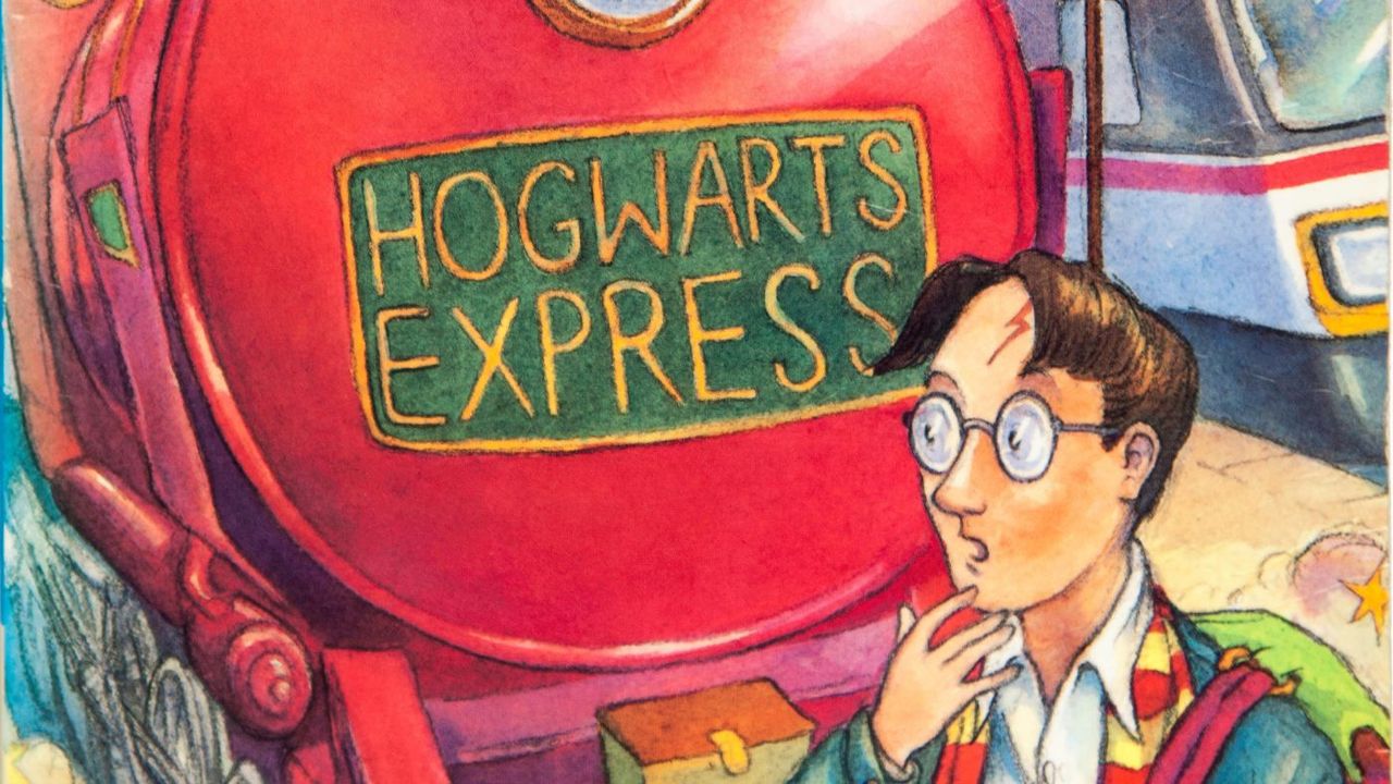 The book cover for Harry Potter and the Philosopher’s Stone 