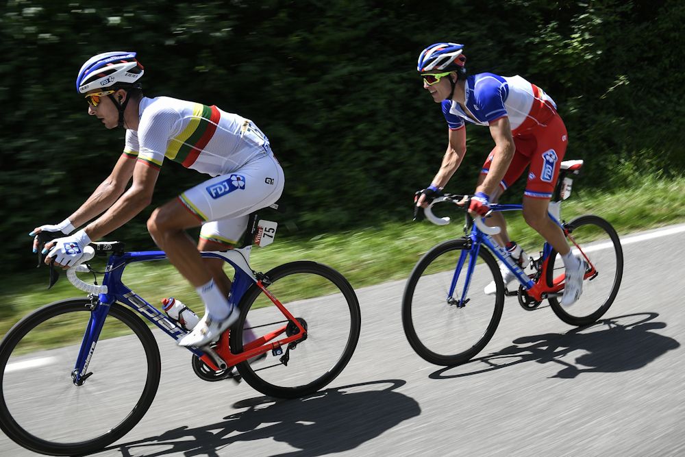 Arnaud Demare struggled on the first climb of the day