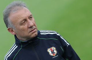 Alberto Zaccheroni at a Japan training session in January 2011.