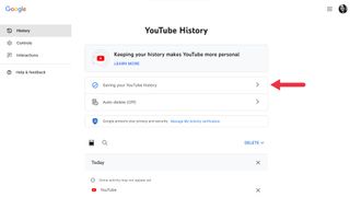 savings your youtube history setting