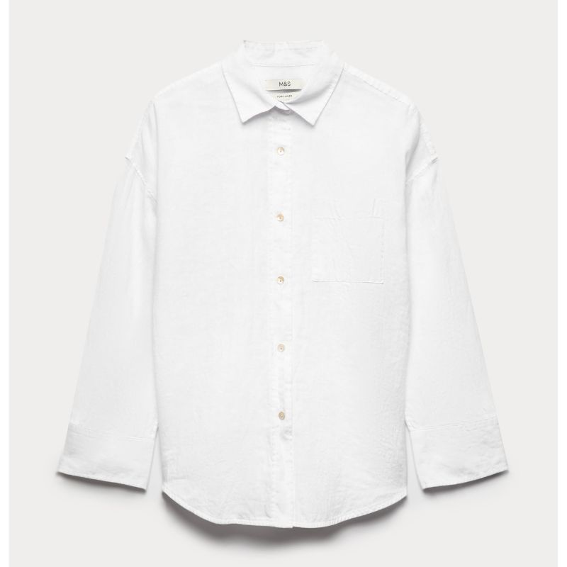 M&amp;amp;S, ure Linen Relaxed Shirt