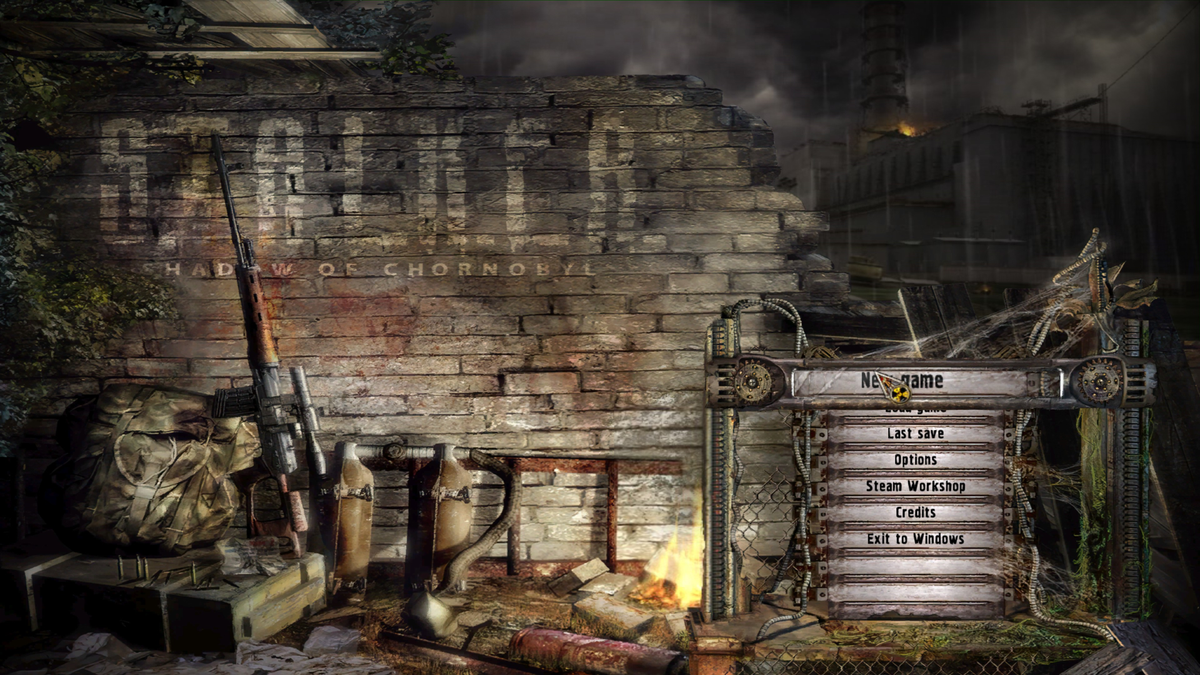 Stalker: Shadow of Chernobyl main menu with no ad.